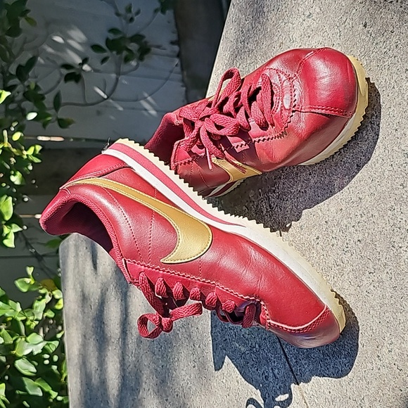 Nike Shoes - Nike Cortez Women's Classic Burgundy Gold Size 7.5 Sneakers